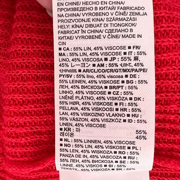 Banana Republic Linen Knit Tank Top Women's Medium High Neck Burnt Orange Shirt - Picture 12 of 13